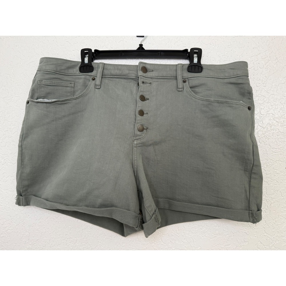Universal Thread Womens‎ Olive Green High Rise Button Fly Denim Shorts Size 18